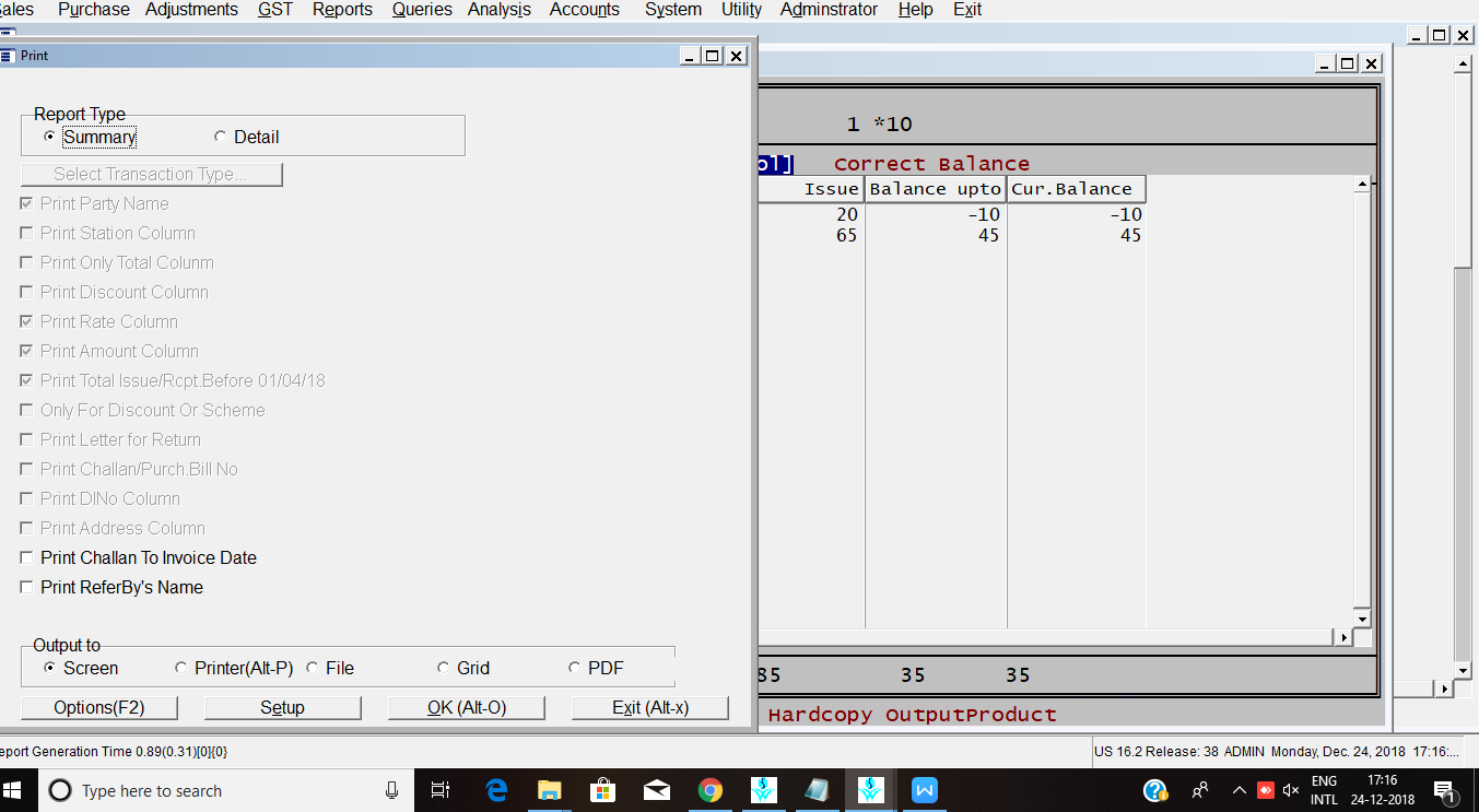 Print Paramete