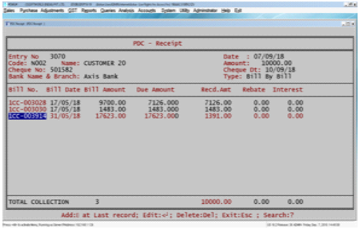 Select Bill by Bill option 