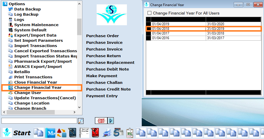 Change Financial Year 