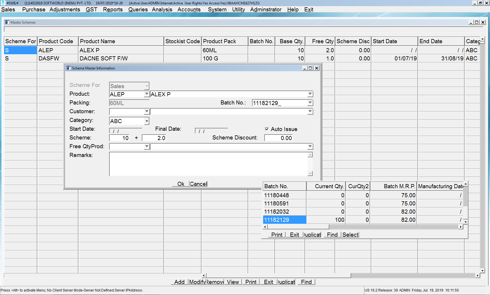 Batch wise Scheme