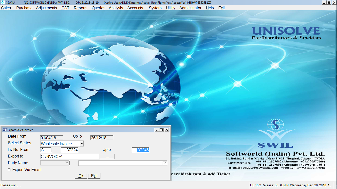 Export Sales Invoice