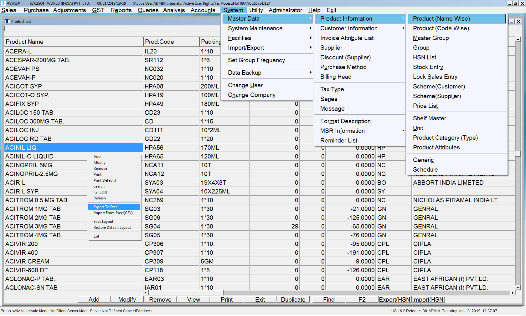 How To Exportimport Product Master Through Excelcsv 3171