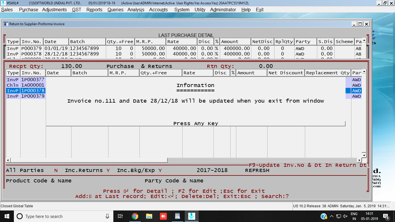 Update Invoice