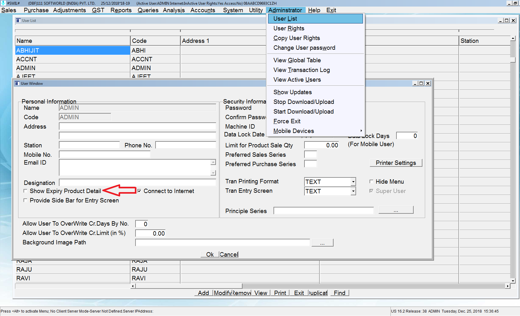 Show Expiry Product Detail