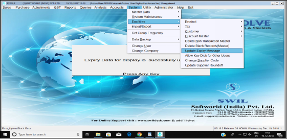 Update Expiry Message