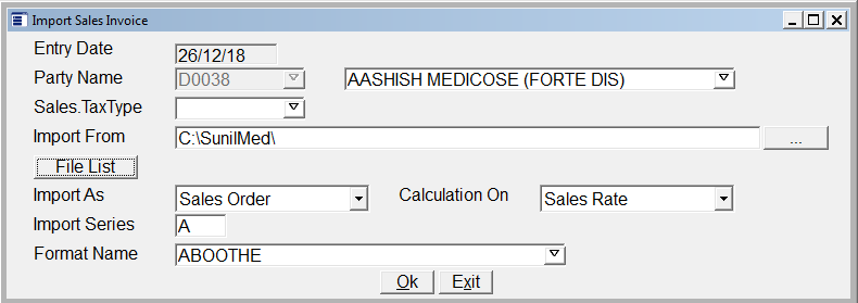  Import Sales Order