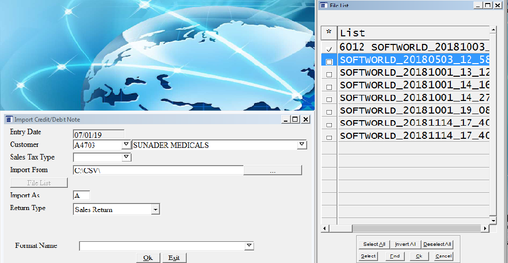 Import file