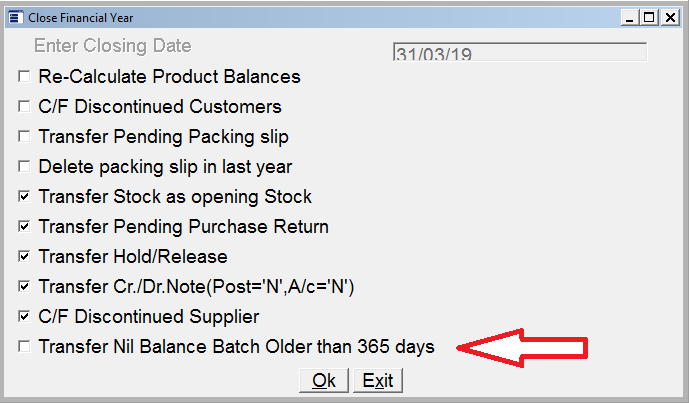 Close Financial Year