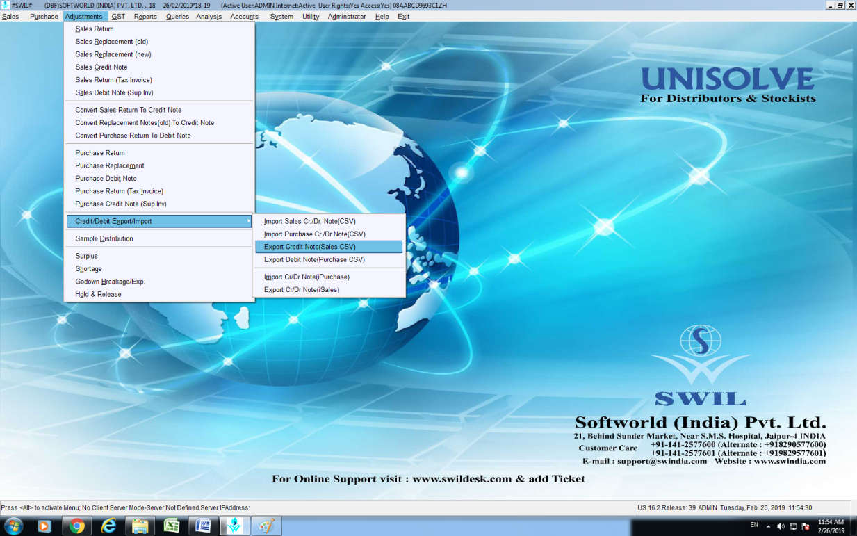 Debit Note CSV Files
