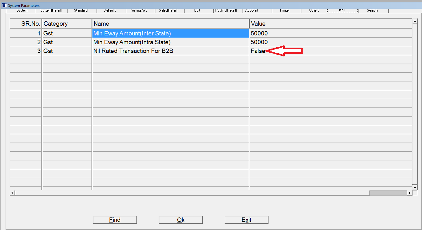 Option to show Nil Rated Transaction for B2B