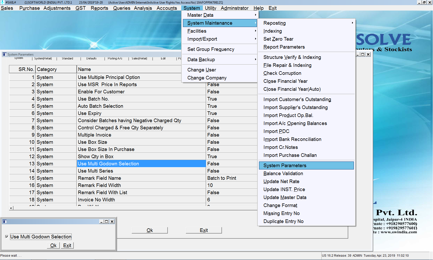 Use Multi Godown Selection