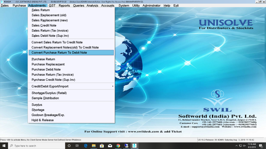 Convert Purchase Return into Purchase Debit Note