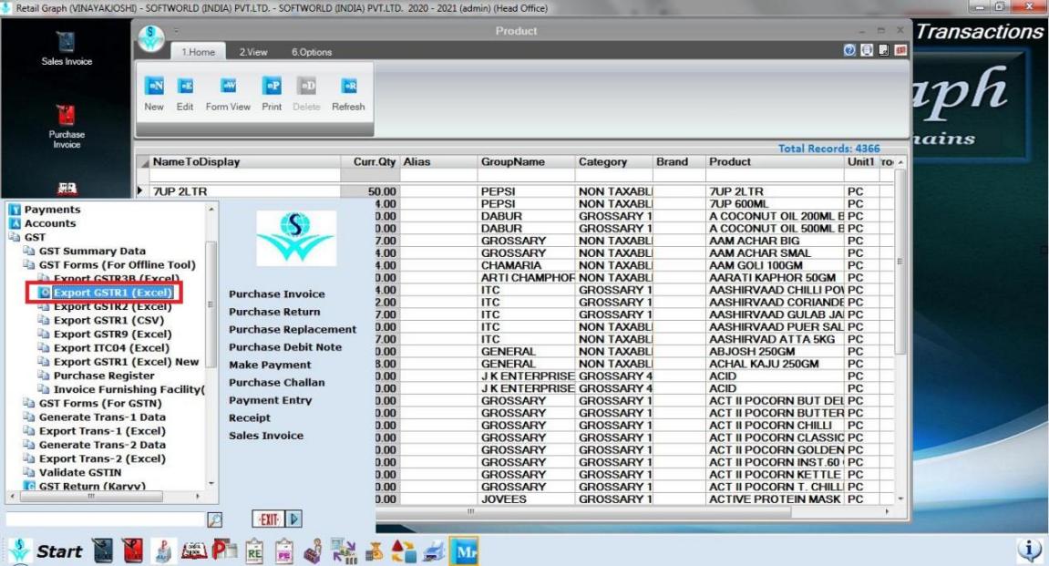 Export GSTR1