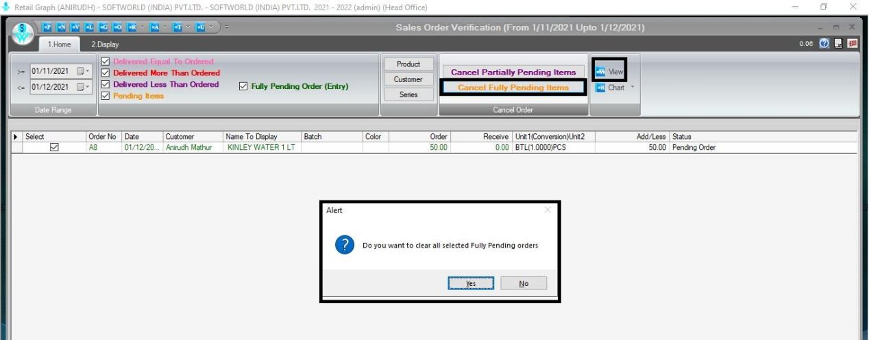 Cancel fully pending items