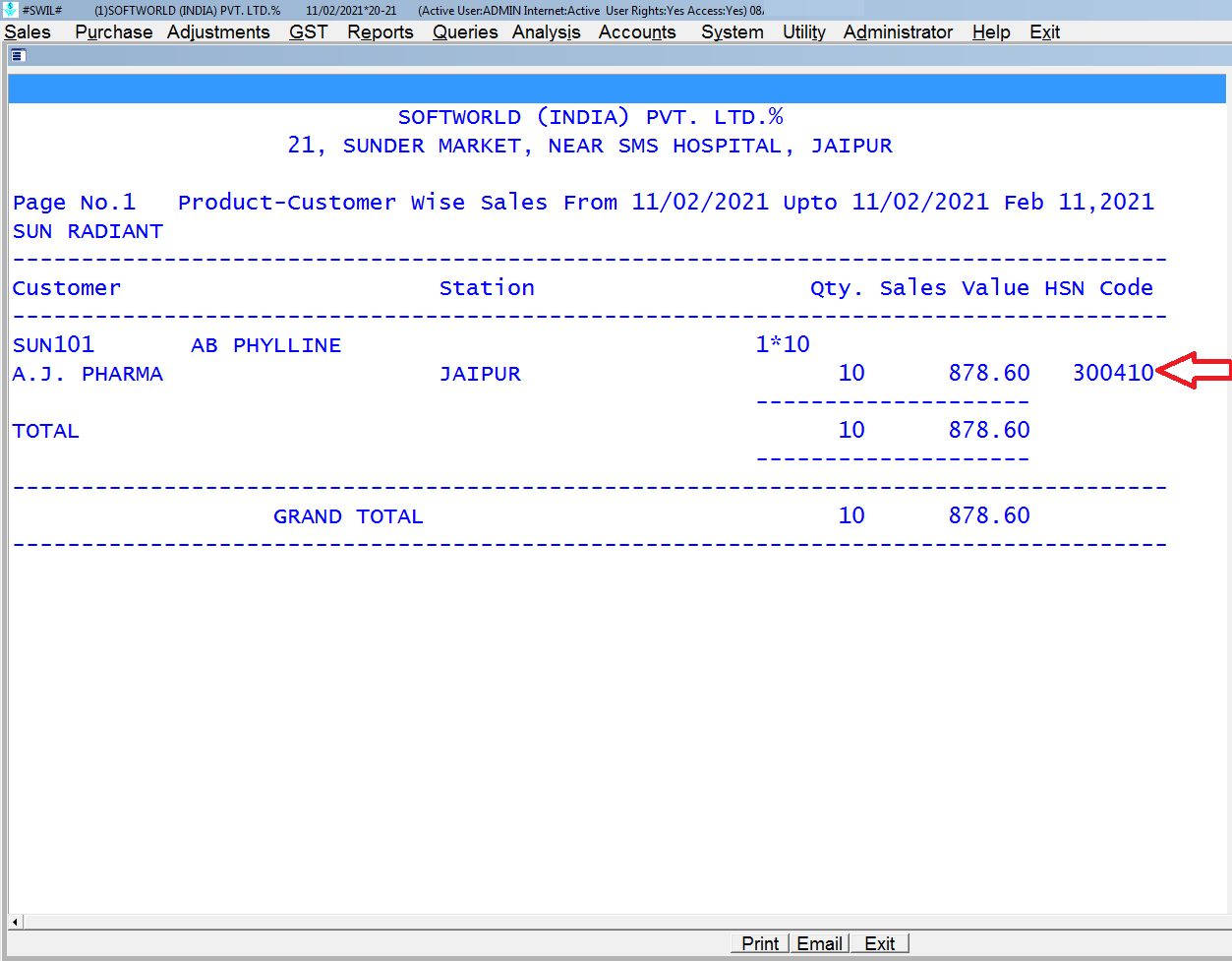 Print HSN