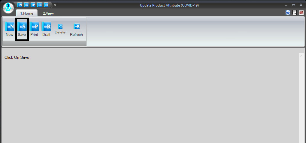 START button - Options- Update product attribute (COVID-19)