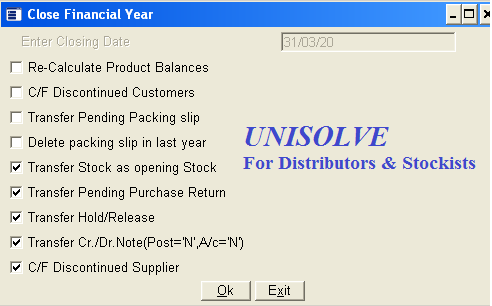 Close financial year