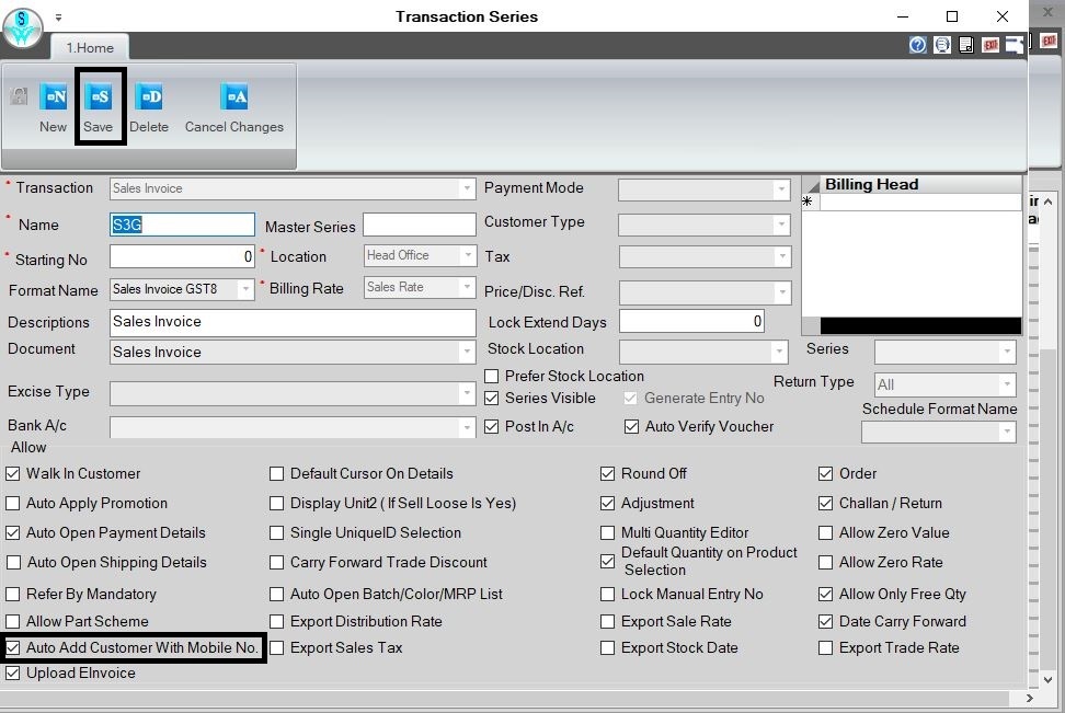 Auto add customer with mobile no