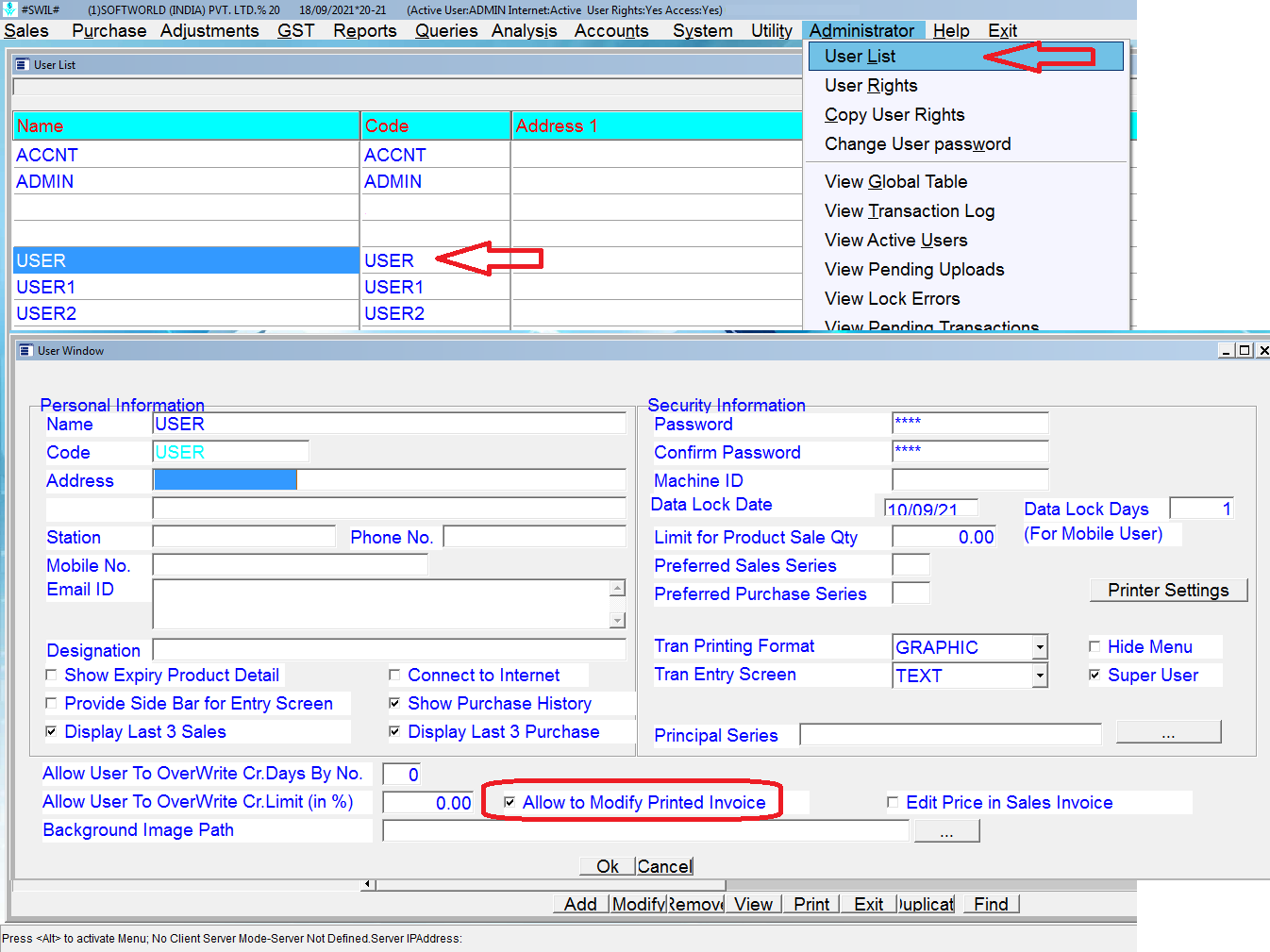Allow to Modify Printed Invoice