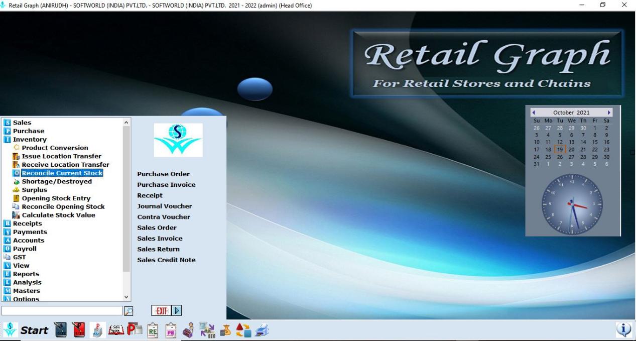 Reconcile Current Stock