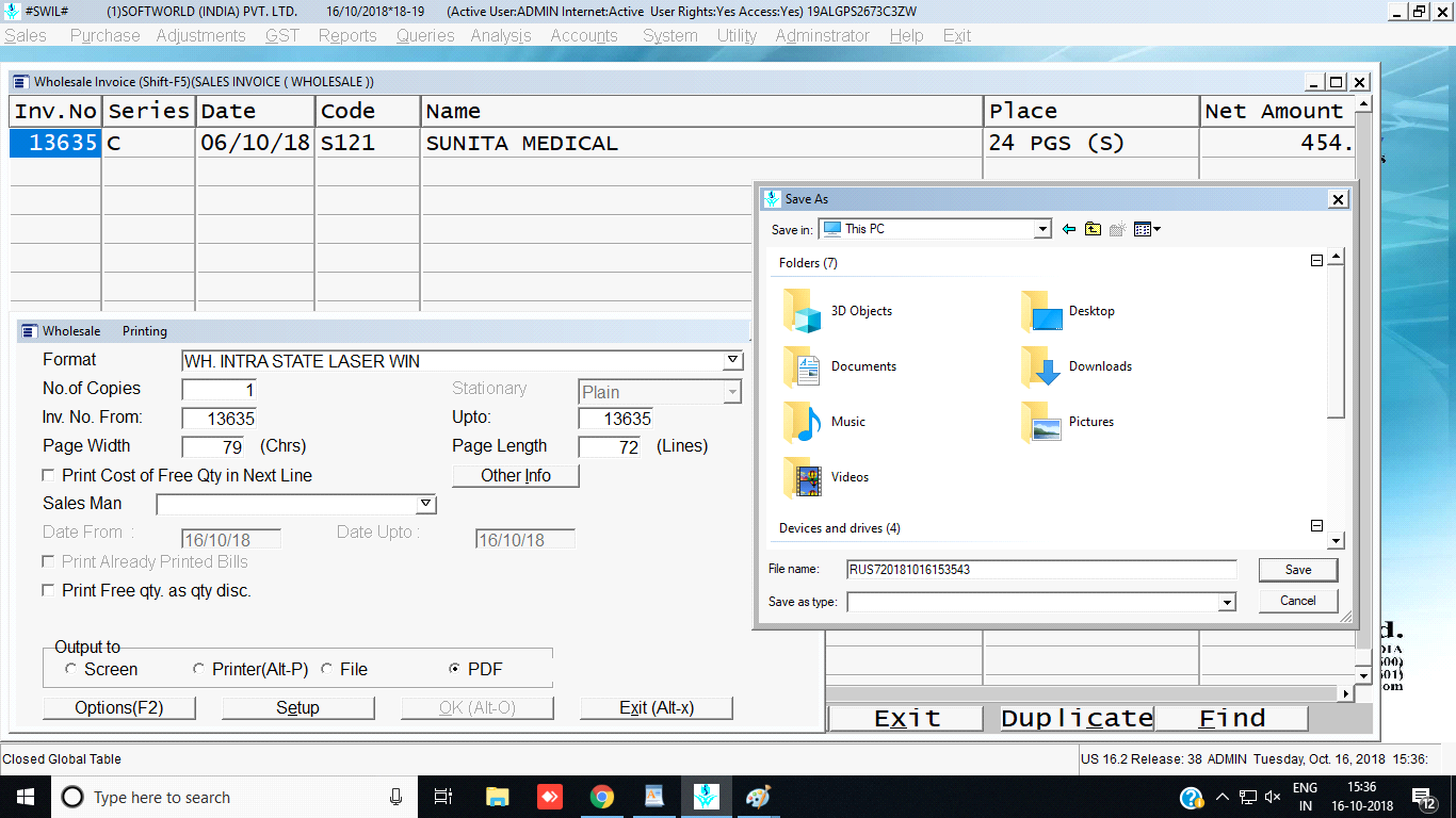 select Invoice Format File