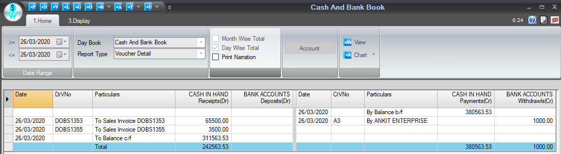 Cash And Bank Book 