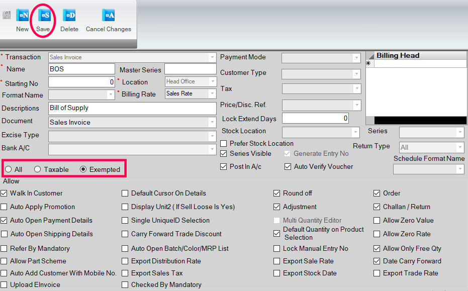 Select exempted in retailgraph.