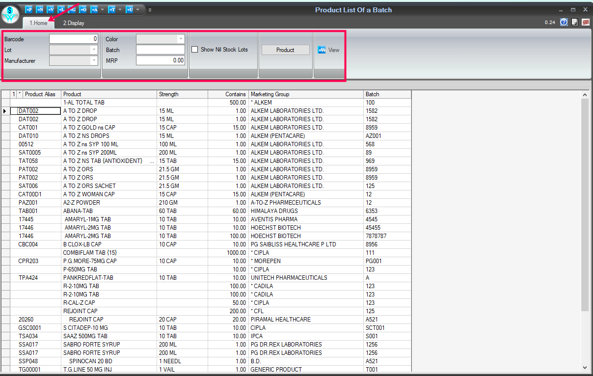 set parameters