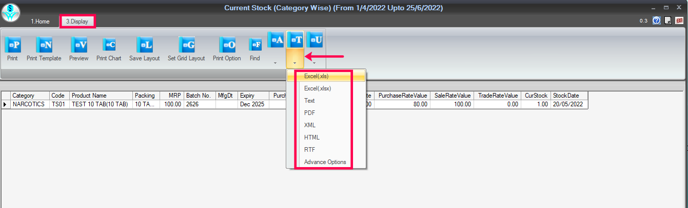 export this report into Excel