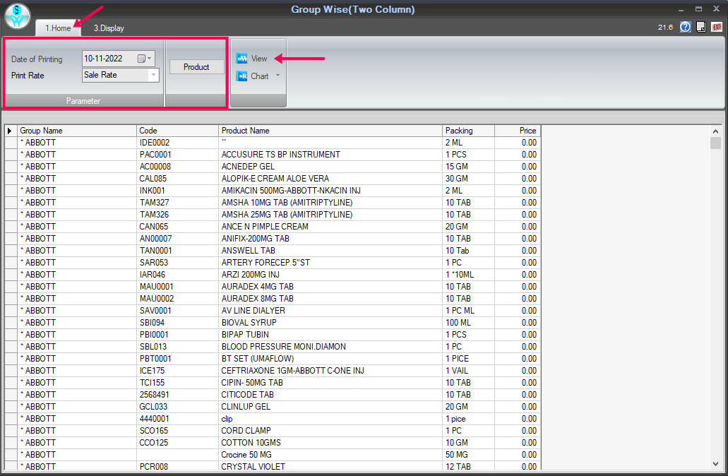 report in Group Wise 