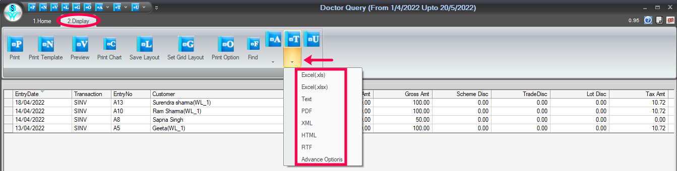 excel format