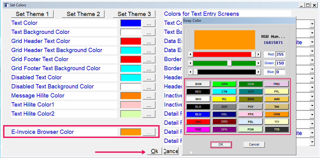 Change Generated E-Invoice Bills' Color Setting Under Invoice Browser in  Unisolve Software