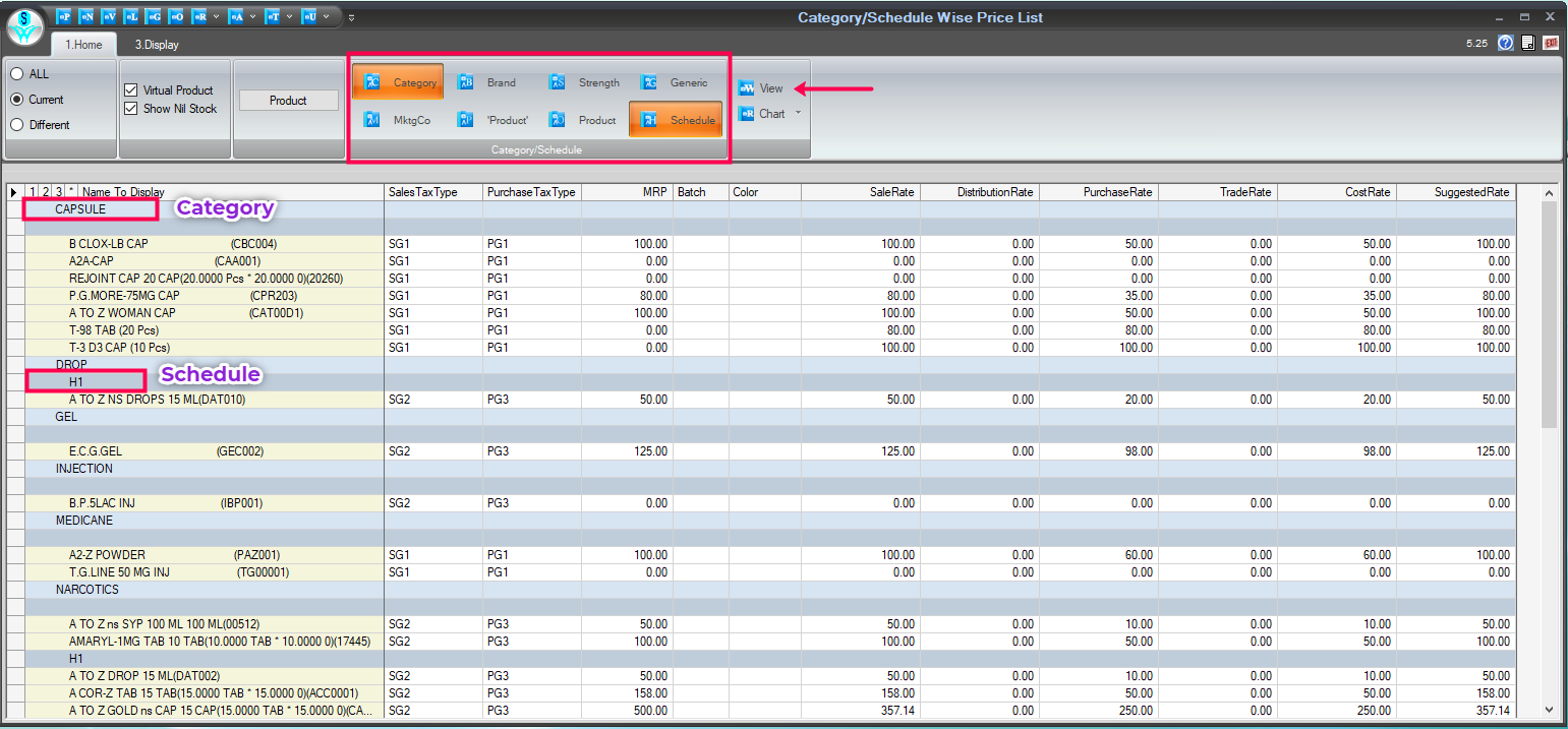 view the reports