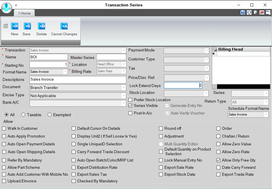 Transaction series