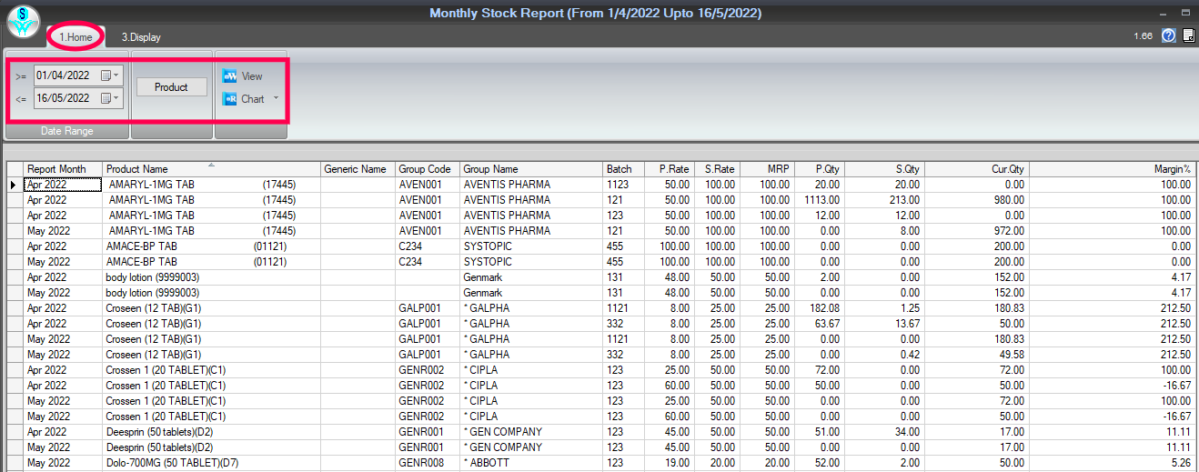 Learn How to view monthly stock report in SwilERP
