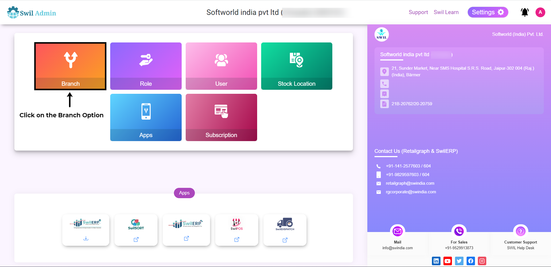 How to Create & Modify Branches in Swil Admin