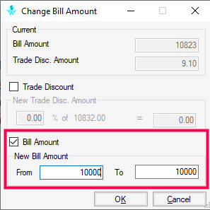 New Bill Amount