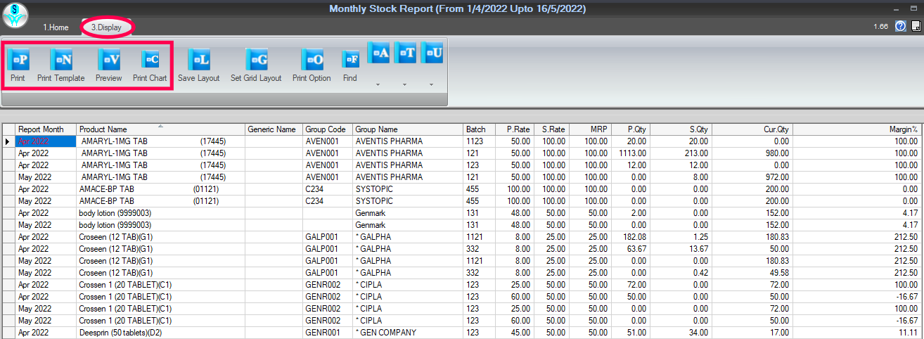 Print and Preview the Reports