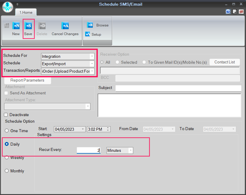 schedule to auto upload