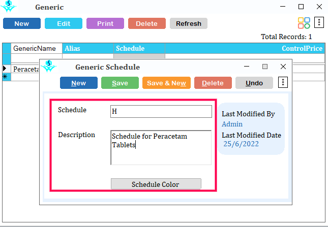 create Generic Schedule Name 