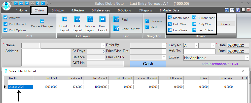 Created Debit Notes