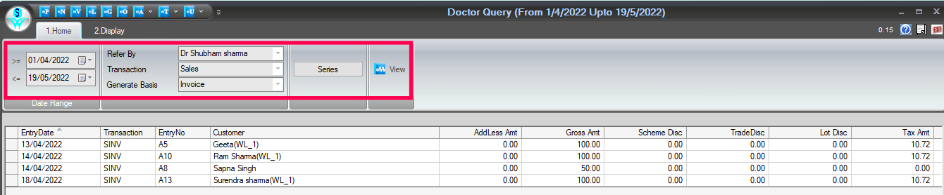 Doctor Query window